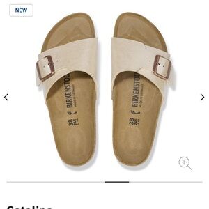 Barely used, Birkenstock Catalina slide in pearl white. Size 38.